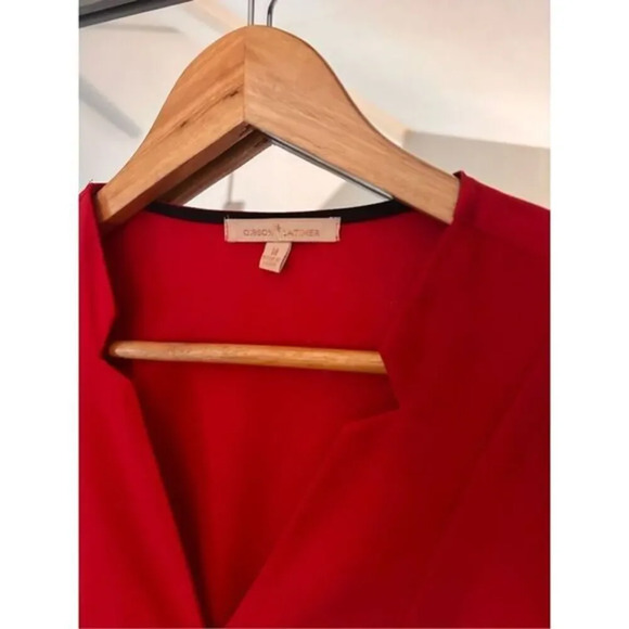 Gibson Latimer Sequins Trim Red‎ Blouse Size M - Picture 2 of 8
